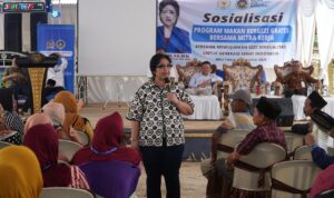 Anggota Komisi IX DPR RI Irma Suryani saat ikuti menyosialisasikan program MBG di Desa Karya Makmur OKU Timur Sumsel (Dok. Humas BGN / Seputarsumatera.com)