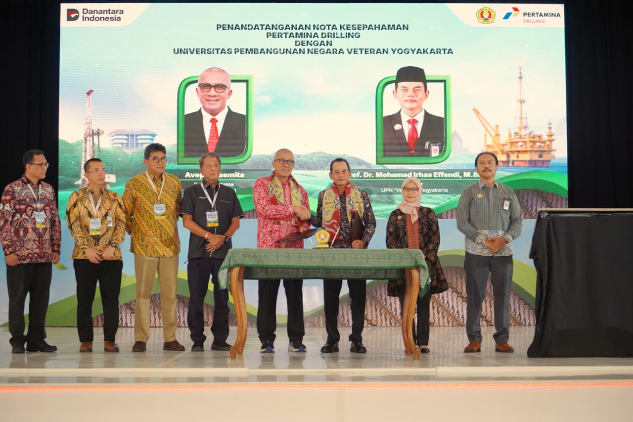 Pertamina Drilling melakukan penandatanganan MoU dengan sejumlah perguruan tinggi. Salah satunya UPN Veteran Yogyakarta, untuk kerja sama sharing session, penelitian terapan, magang industri, dan pengembangan kapasitas SDM (Dok. Humas Pertamina Drilling / Seputarsumatera.com)