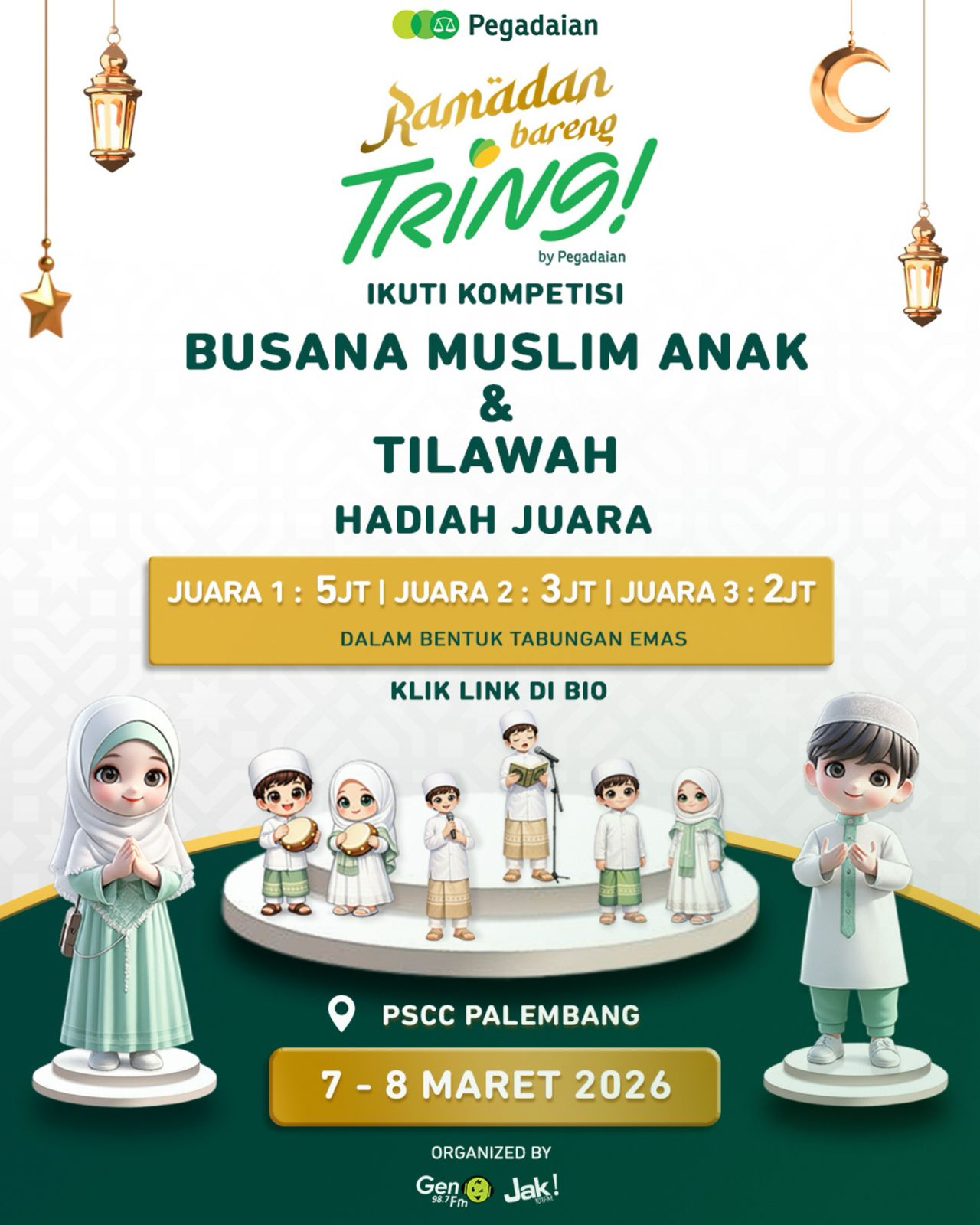 Pegadaian Kanwil III Palembang Hadirkan Ramadan Bareng TRING! 2026, di PSCC, Hadirkan Artis Nasional dan Festival Lomba Islami