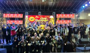 Para musisi Palembang yang sukses meramaikan panggung perayaan Anniversary ke-33 Gong Sriwijaya di Car Free Night (CFN) Palembang, Sabtu (6/6/2026) malam (Dok. Humas Gong Sriwijaya / Seputarsumatera.com) Para musisi Palembang yang sukses meramaikan panggung perayaan Anniversary ke-33 Gong Sriwijaya di Car Free Night (CFN) Palembang, Sabtu (6/6/2026) malam (Dok. Humas Gong Sriwijaya / Seputarsumatera.com)