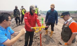 Sambonesia, alat yang diciptakan APP Group berguna untuk penanganan kebakaran di lahan gambut. Di bagian atas ada semprotan air sedangkan bagian bawahnya menusuk ke dalam tanah gambut untuk injeksi air guna pembasahan serta mematikan api yg ada di gambut (Dok. Humas BNPB/ Seputarsumatera.com) Sambonesia, alat yang diciptakan APP Group berguna untuk penanganan kebakaran di lahan gambut. Di bagian atas ada semprotan air sedangkan bagian bawahnya menusuk ke dalam tanah gambut untuk injeksi air guna pembasahan serta mematikan api yg ada di gambut (Dok. Humas BNPB/ Seputarsumatera.com)